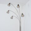 Yaak Lampadaire Nickel mat, Noir, Blanc, 5 lumières