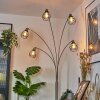 Yaak Lampadaire Nickel mat, Noir, Blanc, 5 lumières