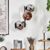 Ripoll Boule lumineuse, Applique murale Chrome, Cuivré, Fumé, 3 lumières