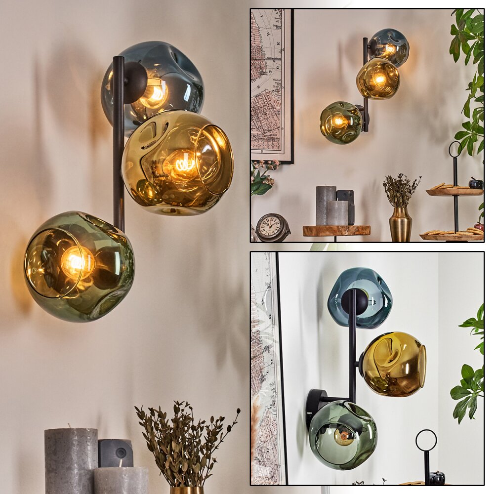 Ripoll Boule lumineuse, Applique murale Bleu, Or, Vert, 3 lumières main product photo