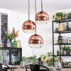 Koyoto Suspension, Boule lumineuse, Suspension grappe 30 cm Clair, Cuivré, 3 lumières