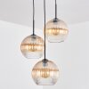 Koyoto Suspension, Boule lumineuse, Suspension grappe 30 cm Ambre, Clair, 3 lumières
