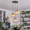 Koyoto Suspension, Boule lumineuse, Suspension grappe 30 cm Ambre, Clair, 3 lumières