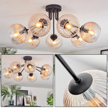 Koyoto Plafonnier, Boule lumineuse Ambre, Clair, 7 lumières