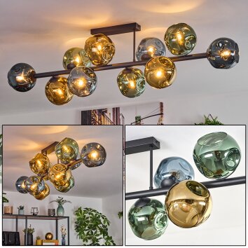 Ripoll Plafonnier, Boule lumineuse Bleu, Or, Vert, 10 lumières