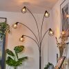 Yaak Lampadaire Chrome, Noir, Blanc, 5 lumières
