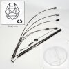 Yaak Lampadaire Chrome, Noir, Blanc, 5 lumières