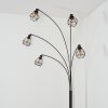Yaak Lampadaire Chrome, Noir, Blanc, 5 lumières