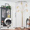 Codecro Lampadaire Laiton, Noir, Blanc, 5 lumières
