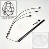 Yaak Lampadaire Noir, Blanc, 3 lumières