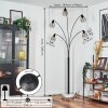 Yaak Lampadaire Noir, Blanc, 5 lumières