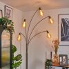 Codecreo Lampadaire Nickel mat, Noir, Blanc, 5 lumières