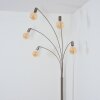 Codecreo Lampadaire Nickel mat, Noir, Blanc, 5 lumières