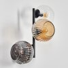 Ripoll Boule lumineuse, Applique murale Ambre, Clair, Fumé, 3 lumières
