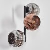 Ripoll Boule lumineuse, Applique murale Chrome, Cuivré, Fumé, 3 lumières