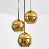 Koyoto Suspension, Boule lumineuse, Suspension grappe Or, 3 lumières
