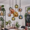 Ripoll Suspension, Boule lumineuse, Suspension Écru, Noir, 8 lumières