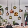 Ripoll Suspension, Boule lumineuse, Suspension Écru, Noir, 8 lumières