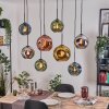 Ripoll Suspension, Boule lumineuse, Suspension Écru, Noir, 8 lumières