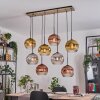 Ripoll Suspension, Boule lumineuse, Suspension Écru, Noir, 8 lumières