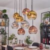 Ripoll Suspension, Boule lumineuse, Suspension Écru, Noir, 8 lumières