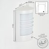 Heran Lampe murale d´extérieur, Applique murale LED Blanc, 1 lumière, Détecteur de mouvement