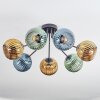 Koyoto Plafonnier, Boule lumineuse Bleu, Or, Vert, 7 lumières
