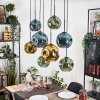 Ripoll Suspension, Boule lumineuse, Suspension Écru, Noir, 8 lumières