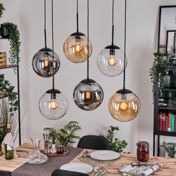 Gastor Suspension, Boule lumineuse, Suspension Ambre, Clair, Fumé, 6 lumières Gastor Suspension, Boule lumineuse, Suspension Ambre, Clair, Fumé, 6 lumières