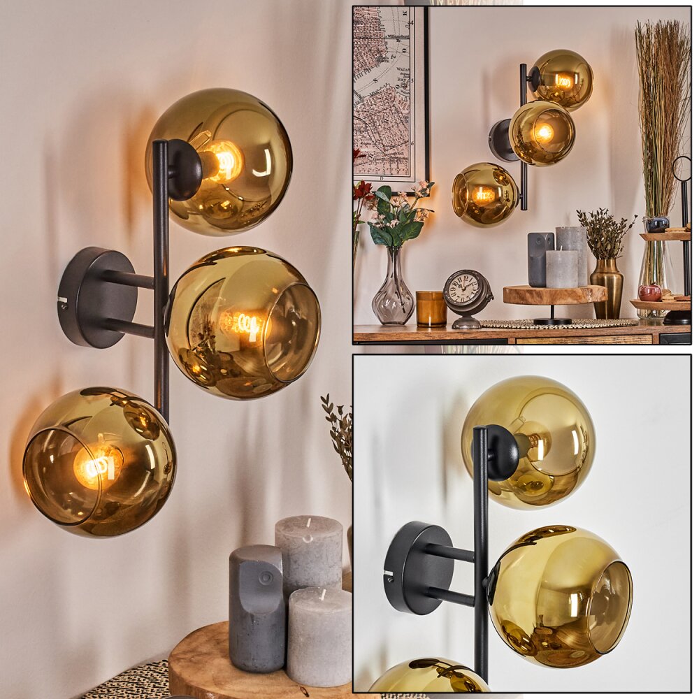 Koyoto Boule lumineuse, Applique murale Or, 3 lumières main product photo