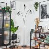 Yaak Lampadaire Chrome, Noir, 3 lumières