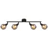 Glyptar Plafonnier, Spot de plafond Luminaires Globo Lighting Noir, 4 lumières