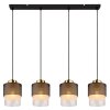 Olga Suspension Luminaires Globo Lighting Or, Noir, 4 lumières
