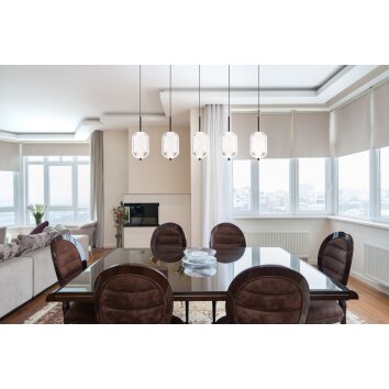 Kurius Suspension Luminaires Globo Lighting LED Noir, 5 lumières