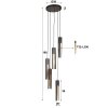 Asila Suspension Noir, 5 lumières