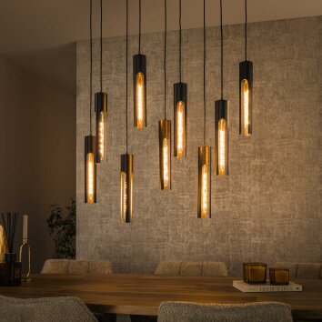 Asila Suspension Noir, 9 lumières