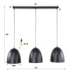 Kosmos Suspension Anthracite, 3 lumières