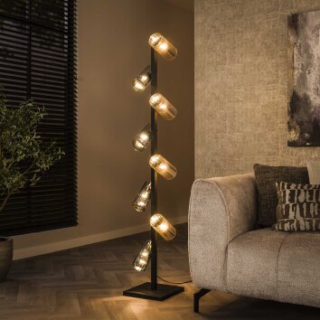 Balor Lampadaire Noir, 8 lumières