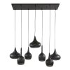 Zip Suspension Noir, 7 lumières