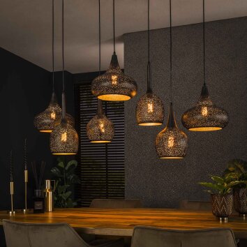 Zip Suspension Noir, 7 lumières