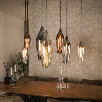 Cocoon Suspension Noir, 7 lumières