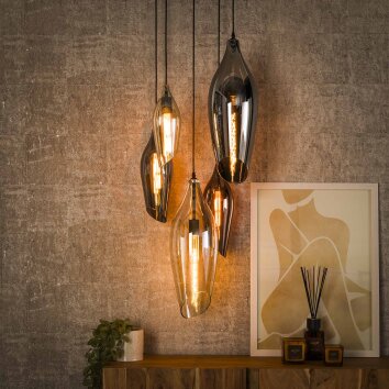 Cocoon Suspension Noir, 5 lumières