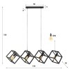 Ridar Suspension Anthracite, 4 lumières