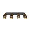 Bidar Spot de plafond Luminaires Reality Noir doré, 4 lumières