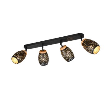 Bidar Spot de plafond Luminaires Reality Noir doré, 4 lumières