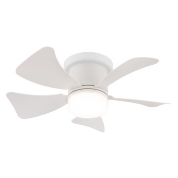 Hines Ventilateur de plafond lumineux Luminaires Globo Lighting LED Blanc, 1 lumière, Télécommandes