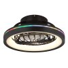 Deanne Ventilateur de plafond lumineux Luminaires Globo Lighting LED Noir, 1 lumière, Télécommandes, Changeur de couleurs