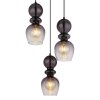 Clarity Suspension Luminaires Globo Lighting Noir, 3 lumières