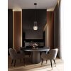 Clarity Suspension Luminaires Globo Lighting Noir, 1 lumière