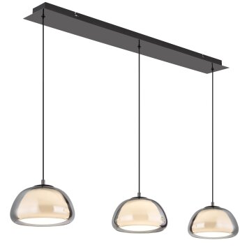 Avila Suspension Luminaires Globo Lighting LED Chrome, Noir, 1 lumière, Télécommandes
